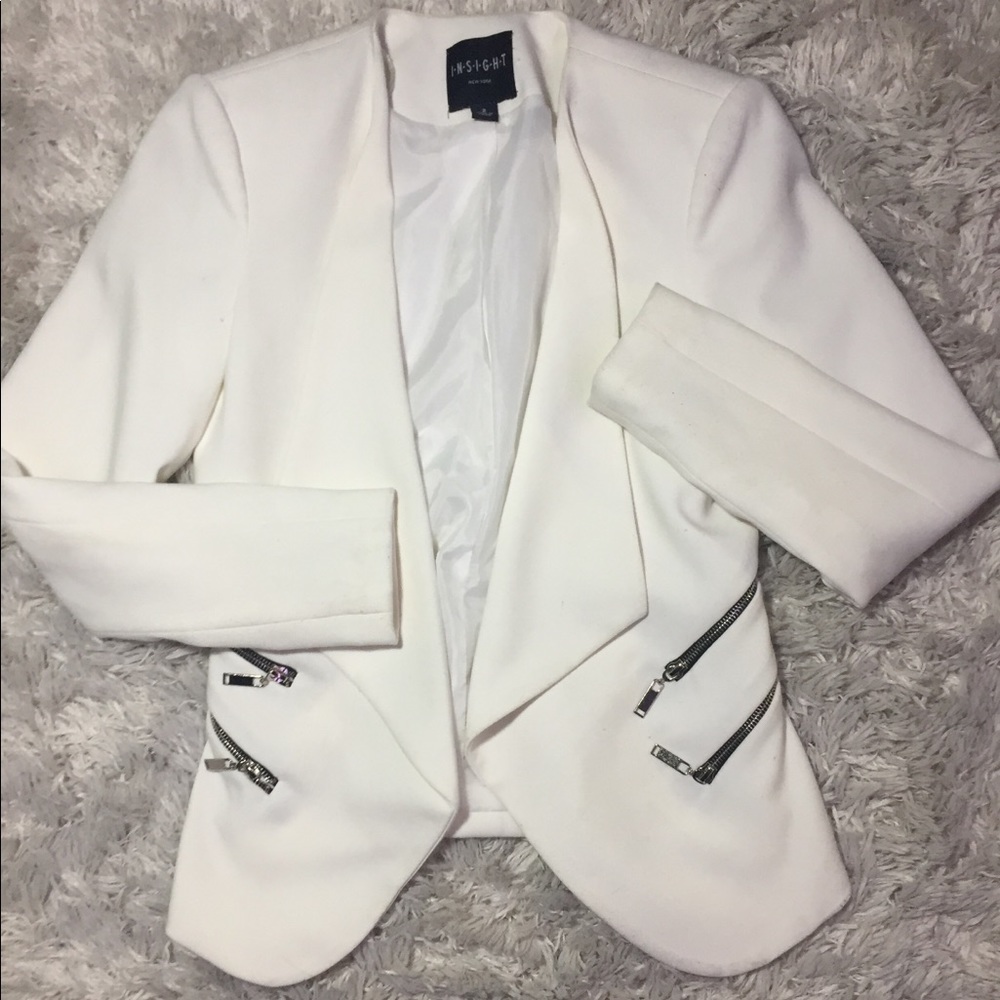 White Insight moto blazer